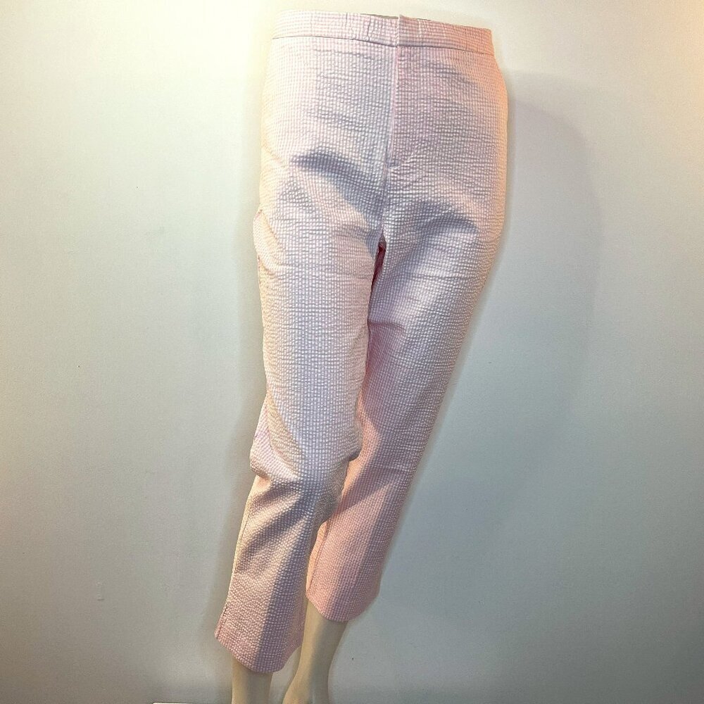 JENNIFER & GRACE Women's Pink Checkered Ankle Pants - Size 12 - NWT $49